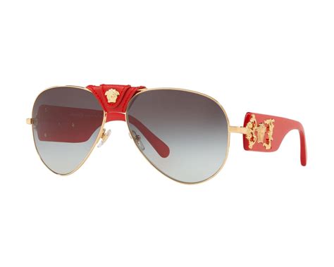 versace sunglasses mod 2150 q|Versace Baroque VE 2150Q 100211 Gold Red Leather Metal .